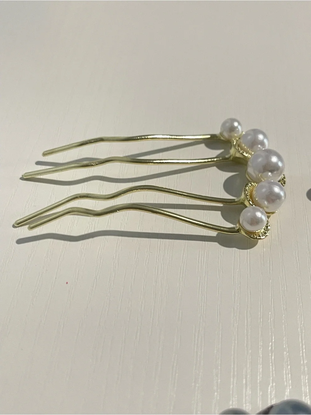 Pearl Cluster Hair Fork - Gold and Silver